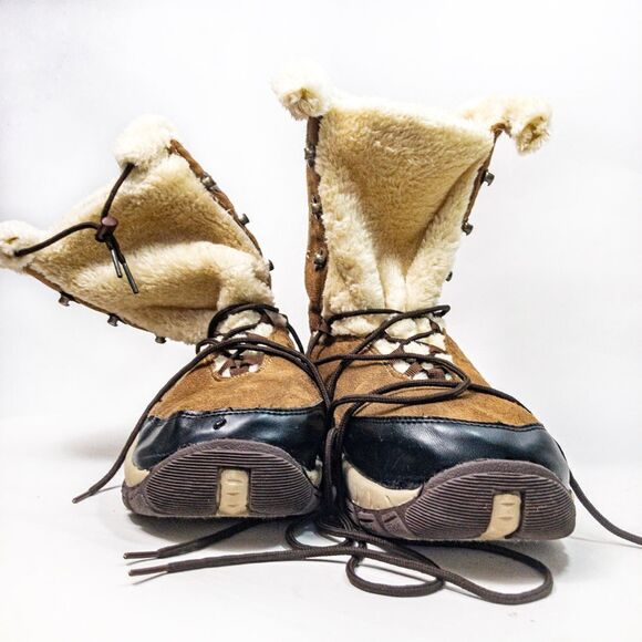 Itasca Faux Suede Winter Lace Up Boots Sz 10 - Picture 12 of 12